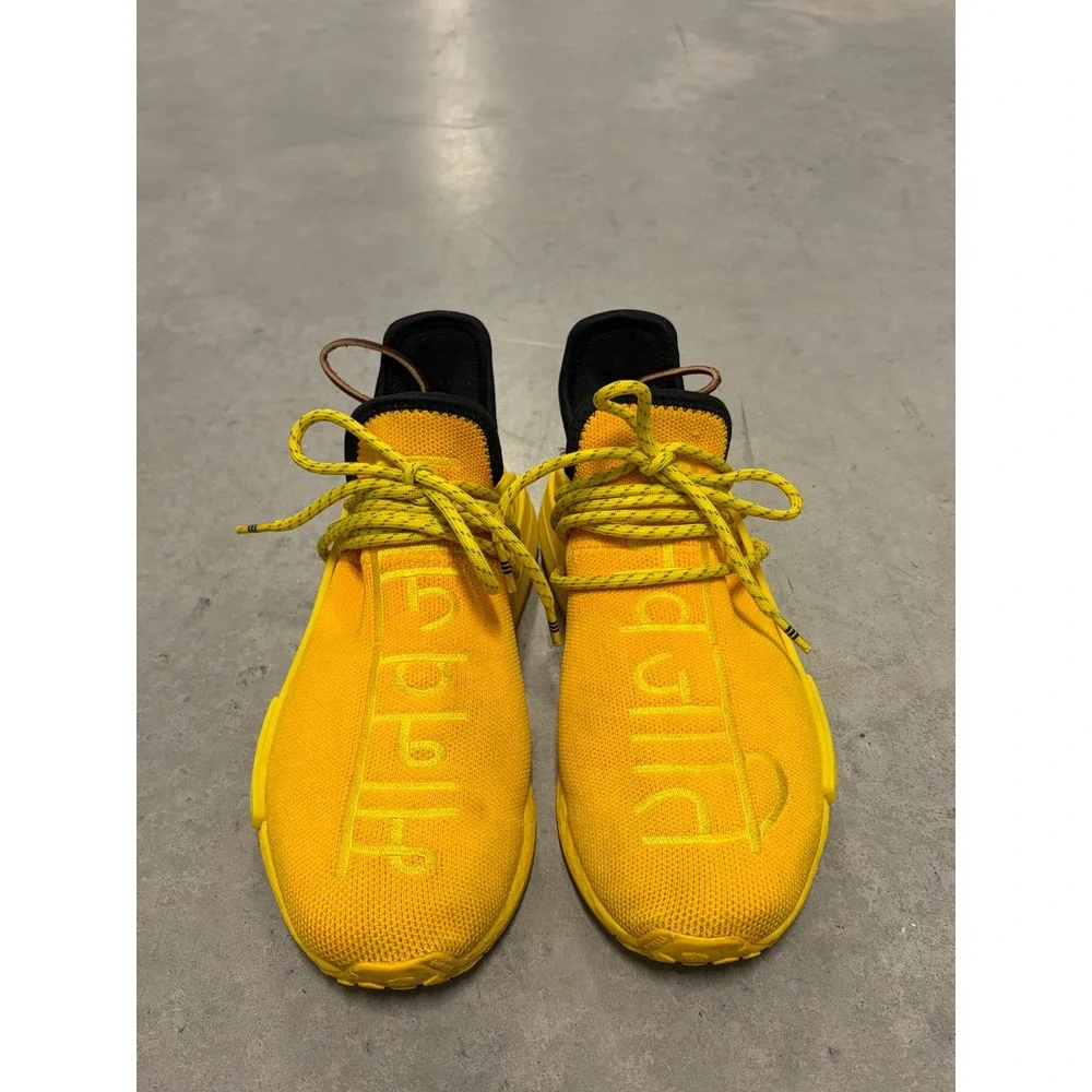 Adidas Pharrell Williams Human Race NMD Sneakers Mens 8 Yellow GY0091 Good